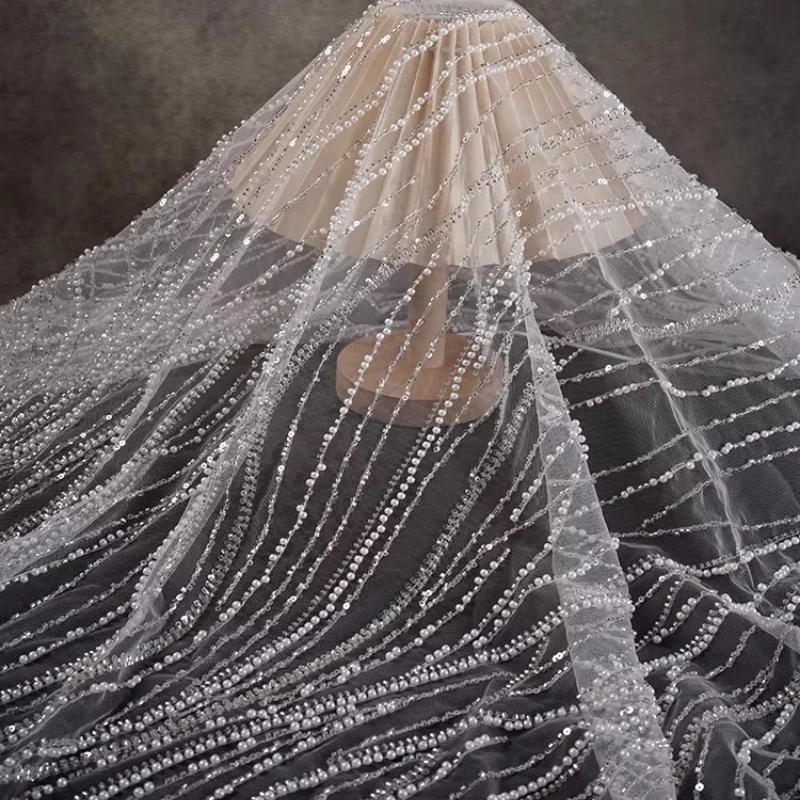 Beaded Sequin Embroidered Lace Mesh Fabric for DIY Sewing Wedding Dress Veil Decoration Clothing Fashion Material Cloth
Beaded Sequin Embroidered Lace Mesh Fabric for DIY Sewing Wedding Dress Veil Decoration Clothing Fashion Material Cloth