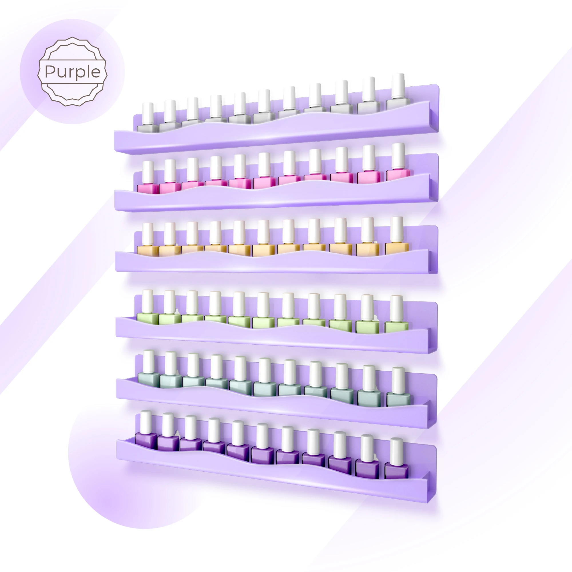 Nail Polish Wall Rack: 6 Pack 15 Inch Light Pink Acrylic Nail Polish Organizer for 48-66 Bottles Multi-Purpose Acrylic Shelf
Nail Polish Wall Rack: 6 Pack 15 Inch Light Pink Acrylic Nail Polish Organizer for 48-66 Bottles Multi-Purpose Acrylic Shelf