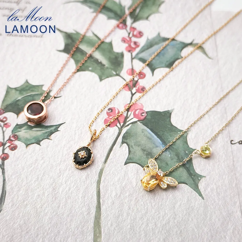 Ожерелье LAMOON из натурального красного граната для женщин, элегантный изысканный кулон из стерлингового серебра 925 пробы с позолотой, изысканные ювелирные изделия
Ожерелье LAMOON из натурального красного граната для женщин, элегантный изысканный кулон из стерлингового серебра 925 пробы с позолотой, изысканные ювелирные изделия