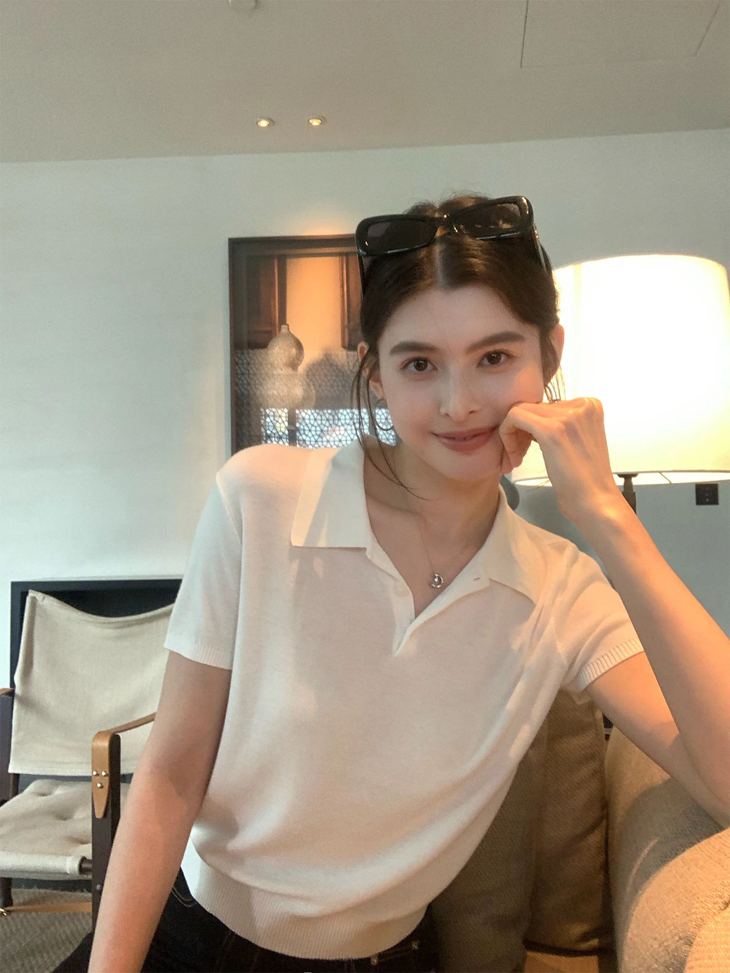 Pusumede Sophisticated Short Sleeve Neck Knitted Shirt Women's Commute Thin Lenzing Top Simple Style Summer Fashion
Pusumede Sophisticated Short Sleeve Neck Knitted Shirt Women's Commute Thin Lenzing Top Simple Style Summer Fashion