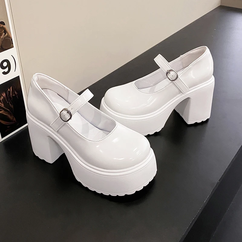 Autumn Pu Leather Ankle Buckle Mary Jane Shoes Woman Thick Heeled White Lolita Chunky Platform High Heels Pumps Women 2026
Autumn Pu Leather Ankle Buckle Mary Jane Shoes Woman Thick Heeled White Lolita Chunky Platform High Heels Pumps Women 2026