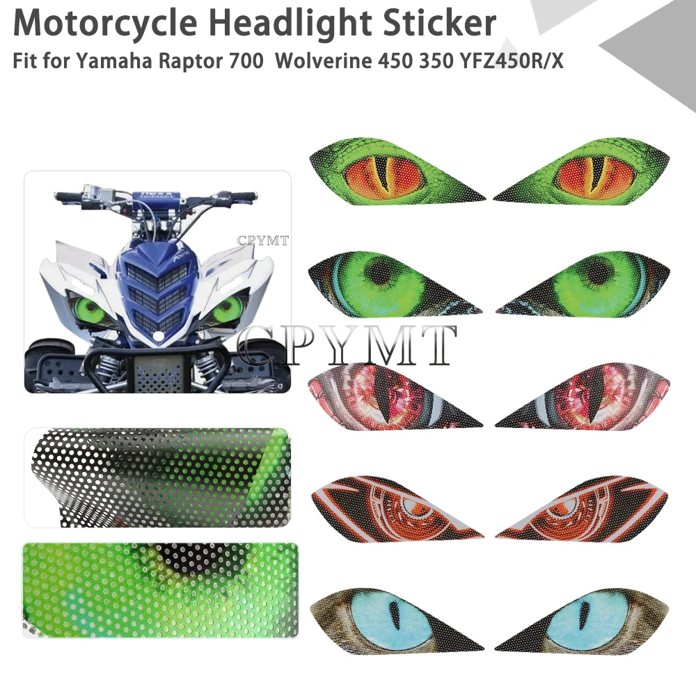 Fit for Yamaha Raptor 700 2006-2025 Wolverine 450 350 YFZ450 YFZ450R YFZ450X Motorcycle Eyes Headlight Sticker Protection Decal
Fit for Yamaha Raptor 700 2006-2025 Wolverine 450 350 YFZ450 YFZ450R YFZ450X Motorcycle Eyes Headlight Sticker Protection Decal