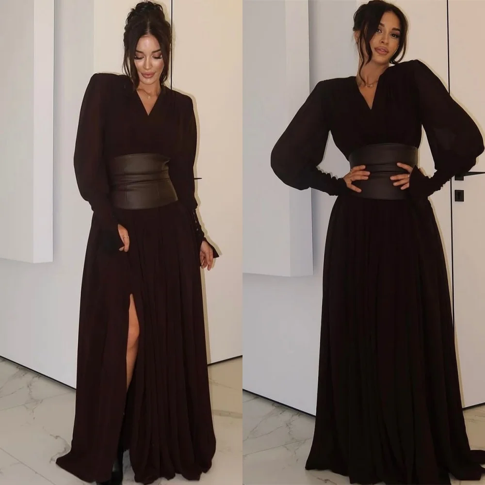 Customized Soft Jersey Evening Dress Exquisite V-Neck Long Sleeves Homecoming Dresses Luxury Sweep Train Special Occasion Gowns
Customized Soft Jersey Evening Dress Exquisite V-Neck Long Sleeves Homecoming Dresses Luxury Sweep Train Special Occasion Gowns