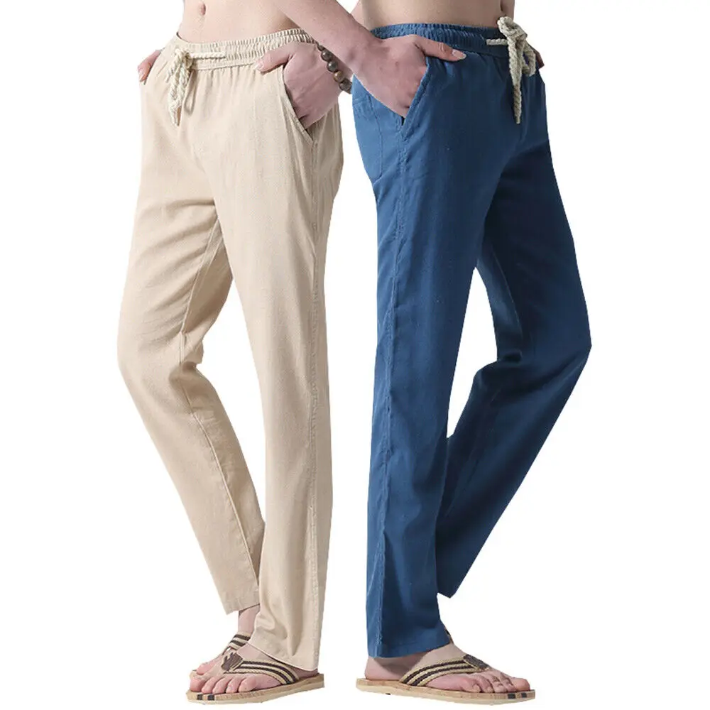 Summer and Autumn Sports Leisure Simple Commuting Loose Pure Color Beach Tether Long Linen Pants for Men
Summer and Autumn Sports Leisure Simple Commuting Loose Pure Color Beach Tether Long Linen Pants for Men