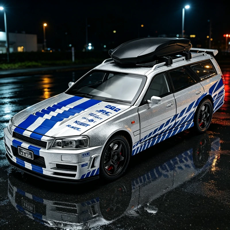 JDM 1:22 GTR R34 Stagea 260RS WC34 Wagon Alloy Model Car Diecast Metal Vehicle Sound&Light Collectible Toy Gifts
JDM 1:22 GTR R34 Stagea 260RS WC34 Wagon Alloy Model Car Diecast Metal Vehicle Sound&Light Collectible Toy Gifts