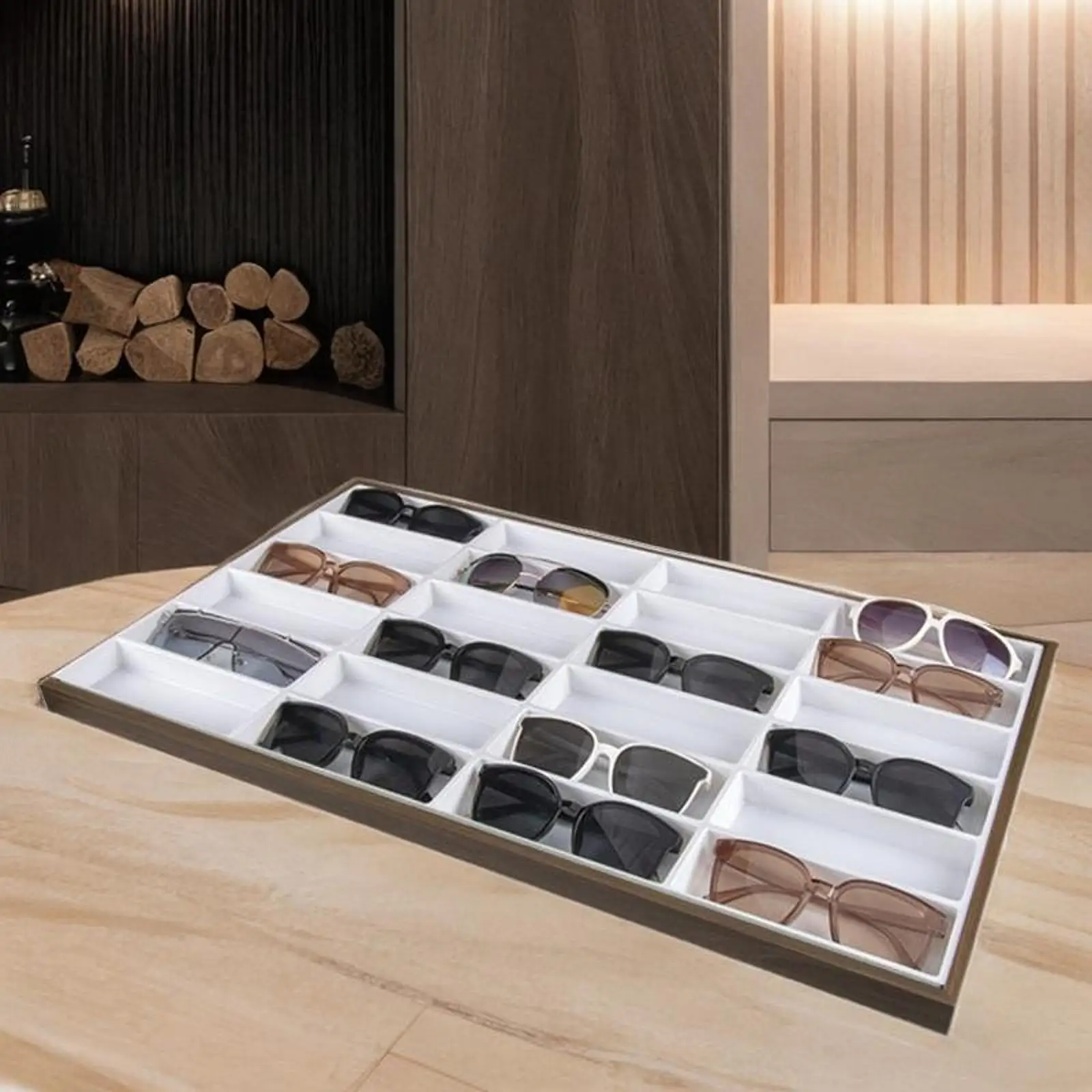 Glasses Display Tray Multipurpose Stackable 24 Grids Eyeglasses Organizer Box for Ring Eyewear Bracelet Watch Window Displays
Glasses Display Tray Multipurpose Stackable 24 Grids Eyeglasses Organizer Box for Ring Eyewear Bracelet Watch Window Displays