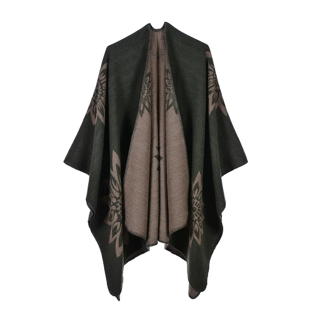 Women's Autumn Winter Scarf Shawl Dual-purpose Travel Warm Double-sided Imitation Cashmere Flower Cloak Ponchos Capes Green
Women's Autumn Winter Scarf Shawl Dual-purpose Travel Warm Double-sided Imitation Cashmere Flower Cloak Ponchos Capes Green