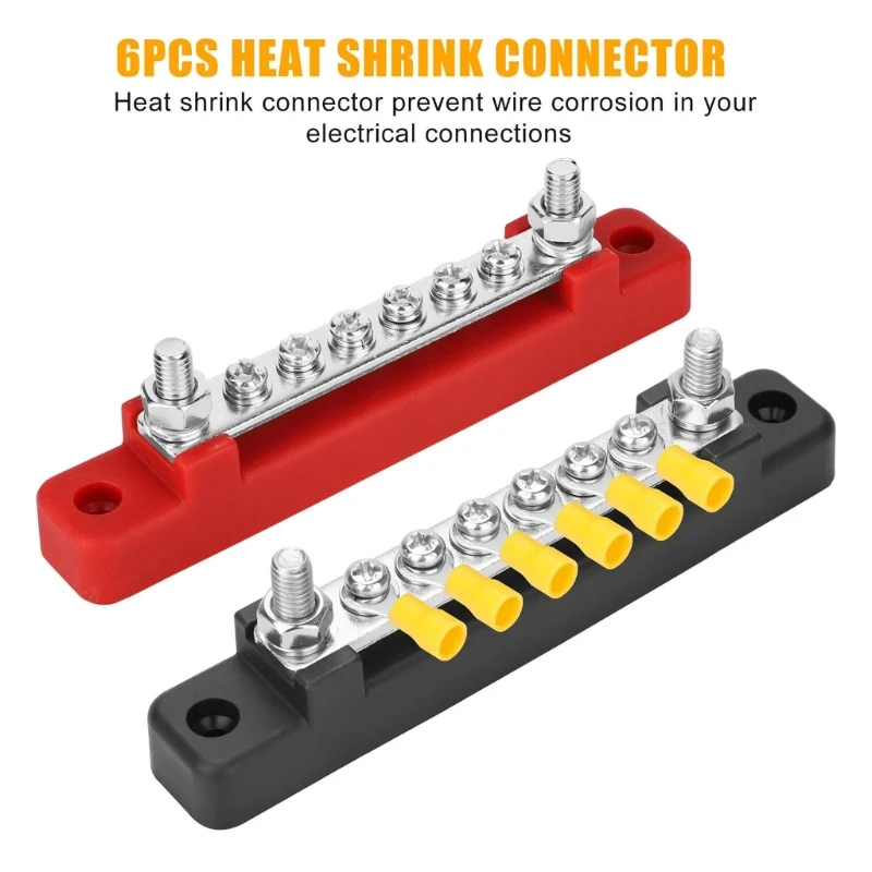 2Pcs 150Amp 6 Circuit Bus Bar Power Distribution Terminal Battery Block For Automotive And Marine Electrical Applications
2Pcs 150Amp 6 Circuit Bus Bar Power Distribution Terminal Battery Block For Automotive And Marine Electrical Applications