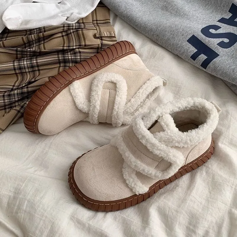 Vintage Plush Warm Snow Boots Fashion Versatile Casual Plush Boots Autumn and Winter Cold Self-adhesive Shoes platform shoes
Vintage Plush Warm Snow Boots Fashion Versatile Casual Plush Boots Autumn and Winter Cold Self-adhesive Shoes platform shoes