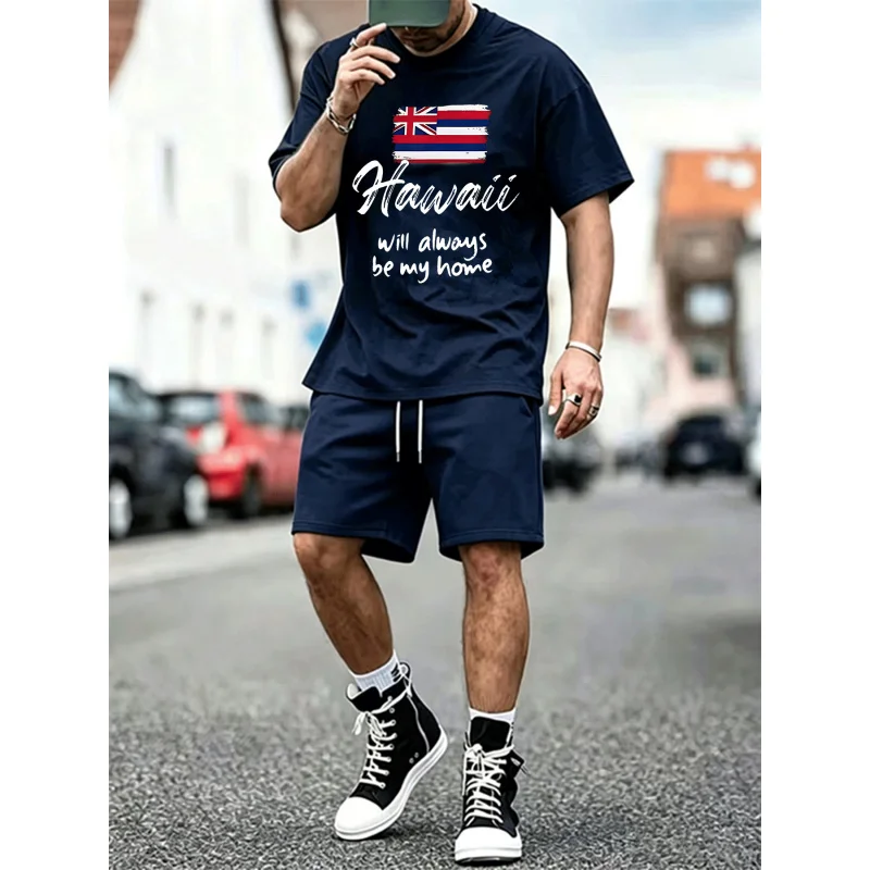 Men's Hawaii Print T-Shirt & Mesh Shorts Set, Casual 2-Piece Outfit, Summer Streetwear, EU Size Available
Men's Hawaii Print T-Shirt & Mesh Shorts Set, Casual 2-Piece Outfit, Summer Streetwear, EU Size Available