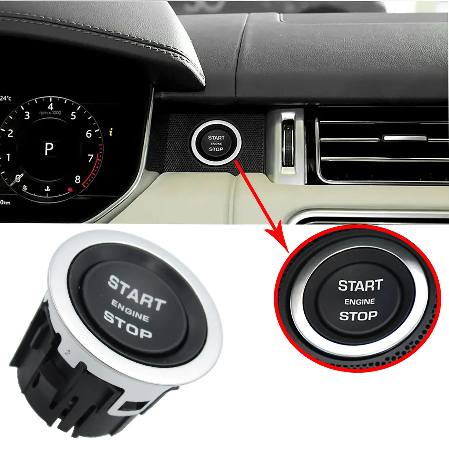 Engine Start Stop Button Ignition Switch For Land Rover Range Rover 2013- Evoque 2012- Discovery Sport 2015- LR094038 LR068334
Engine Start Stop Button Ignition Switch For Land Rover Range Rover 2013- Evoque 2012- Discovery Sport 2015- LR094038 LR068334