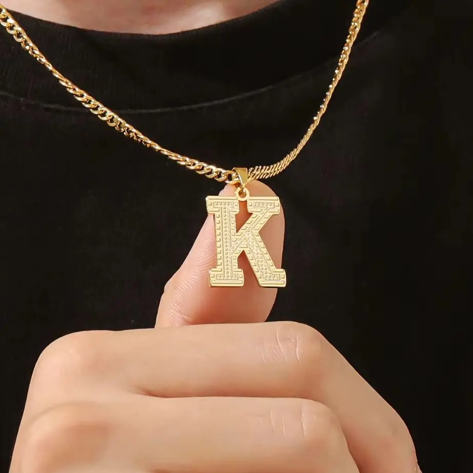 Personalized Initial Necklace Stylish Letter Pendant Necklace Textured Organic Custom Letter Luxury Jewelry Necklace For Men
Personalized Initial Necklace Stylish Letter Pendant Necklace Textured Organic Custom Letter Luxury Jewelry Necklace For Men