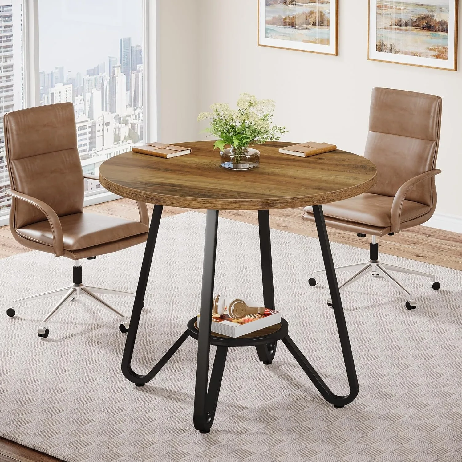 LITTLE TREE Round Meeting Table 80×80×75 cm, Conference Table for 2-4 People, Compact Wood Office Table for Small Spaces, Brown
LITTLE TREE Round Meeting Table 80×80×75 cm, Conference Table for 2-4 People, Compact Wood Office Table for Small Spaces, Brown