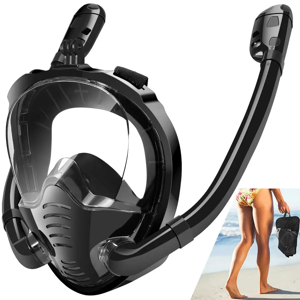 Double Tubes Full Face Snorkel Mask New Breathing Mode 180° Panoramic Anti-Fog Diving Mask Dry Top System for Adults Teenagers
Double Tubes Full Face Snorkel Mask New Breathing Mode 180° Panoramic Anti-Fog Diving Mask Dry Top System for Adults Teenagers
