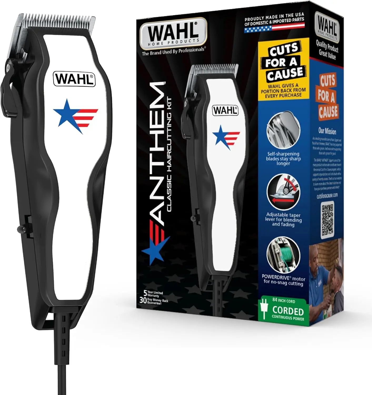 Professional Corded Hair Clipper for Men with Self-Sharpening Blades & Adjustable Fade Lever, Powerful Motor for Thick Hair, 10 Guards Included
Professional Corded Hair Clipper for Men with Self-Sharpening Blades & Adjustable Fade Lever, Powerful Motor for Thick Hair, 10 Guards Included