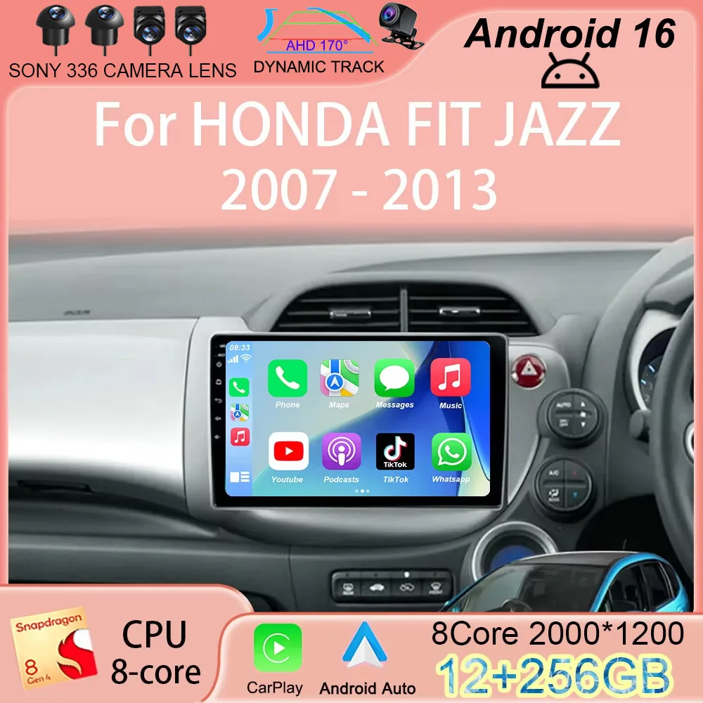 Android 16 Carplay Car Radio For HONDA FIT JAZZ 2007 - 2013 Navigation Multimedia Player Stereo 5gWiFi+4G BT DVD Head Unit auto
Android 16 Carplay Car Radio For HONDA FIT JAZZ 2007 - 2013 Navigation Multimedia Player Stereo 5gWiFi+4G BT DVD Head Unit auto