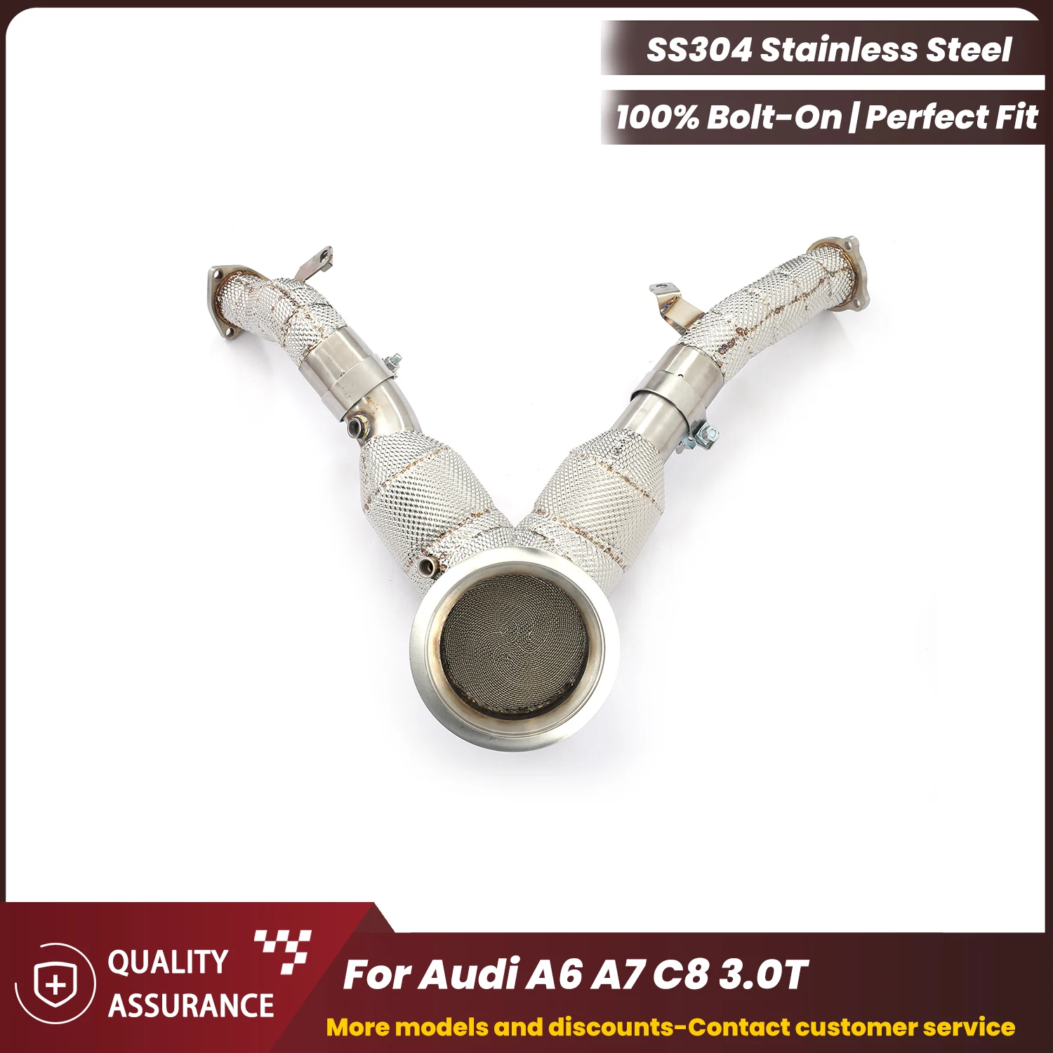 ECCF Sports Downpipe With Heat Shield For Audi A6 A7 C8 3.0T Aggressive Sound High Flow Performance Upgrade Easy Installation
ECCF Sports Downpipe With Heat Shield For Audi A6 A7 C8 3.0T Aggressive Sound High Flow Performance Upgrade Easy Installation