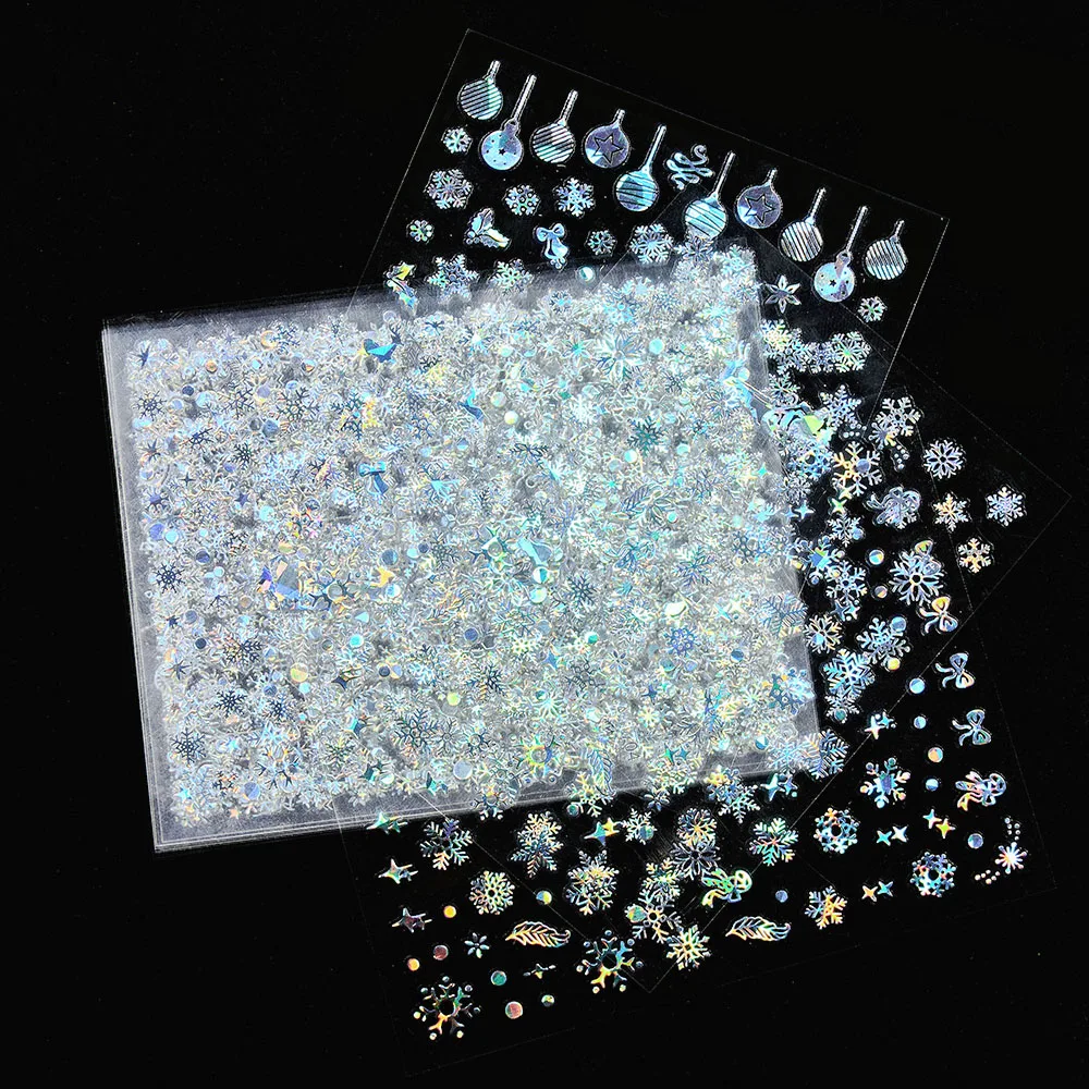 12Pcs Laser Sliver 3D Snowflakes Nail Art Sticker Bronzing Christmas Adhesive Decals 8*10cm Winter Xmas New Year Nail Sliders
12Pcs Laser Sliver 3D Snowflakes Nail Art Sticker Bronzing Christmas Adhesive Decals 8*10cm Winter Xmas New Year Nail Sliders