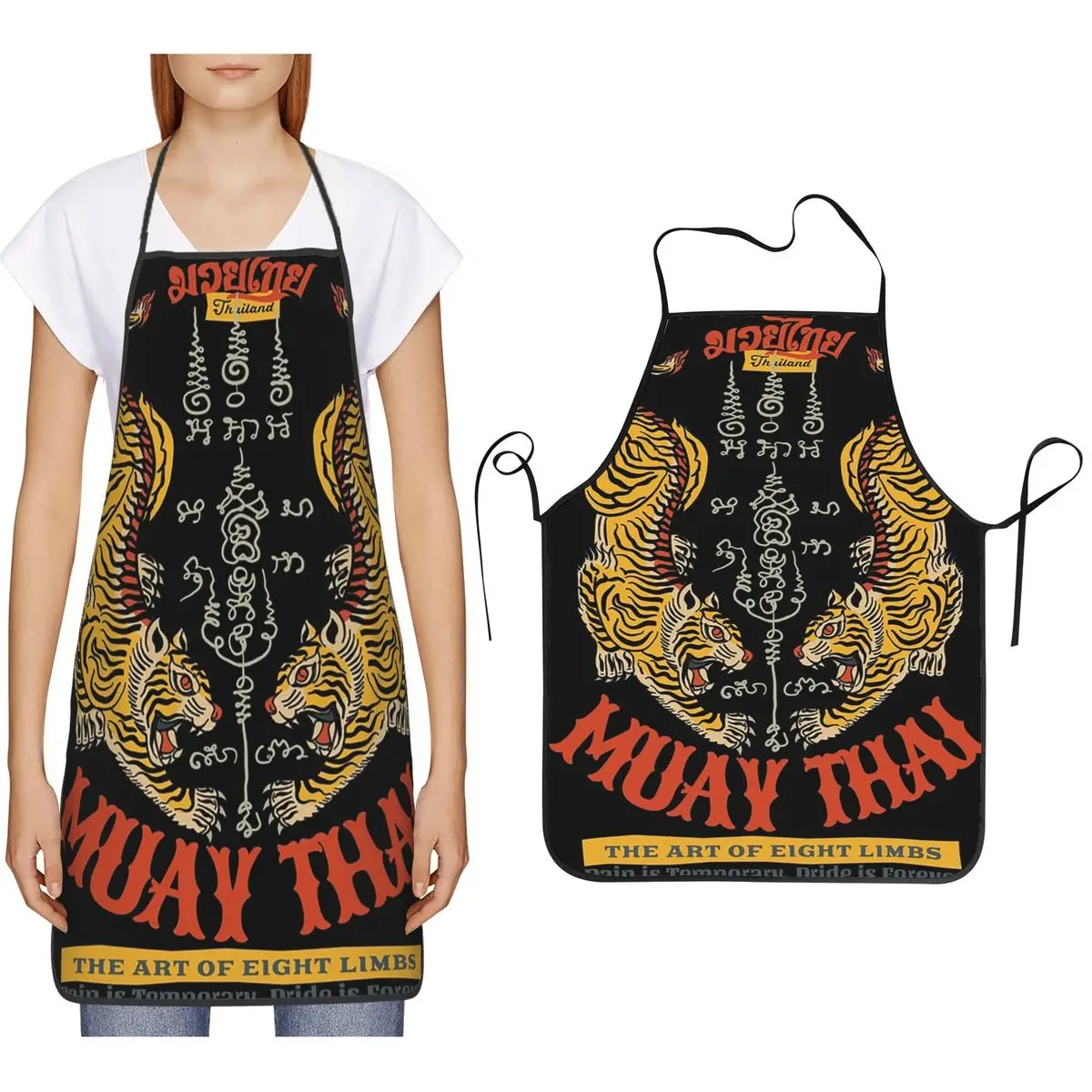 Фартуки Muay Twin Tigers Sak Yant Thai Art, шеф-повар, кулинария, кухня, нагрудник для уборки кухни, передник для женщин и мужчин, живопись
Фартуки Muay Twin Tigers Sak Yant Thai Art, шеф-повар, кулинария, кухня, нагрудник для уборки кухни, передник для женщин и мужчин, живопись