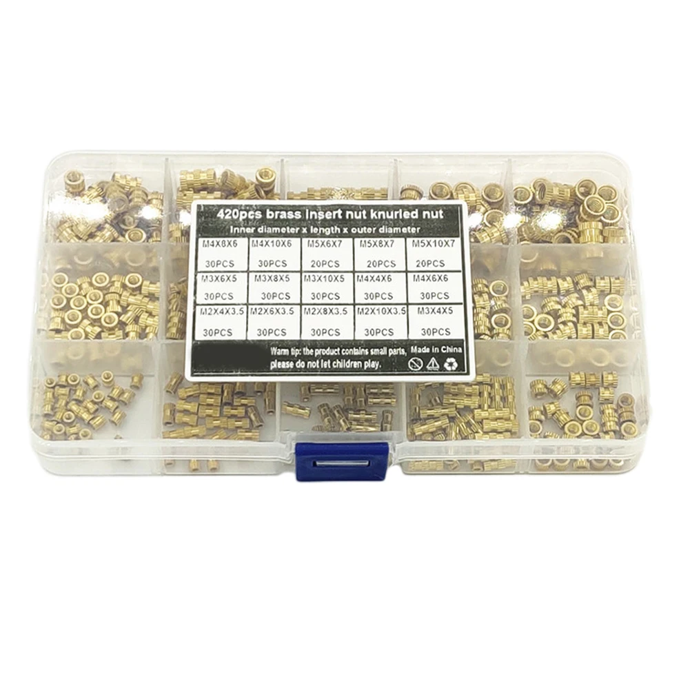 Effective Connection and Compact Packaging 420PCS Brass Knurled Nuts for Injection Molding and Hardware Springs
Effective Connection and Compact Packaging 420PCS Brass Knurled Nuts for Injection Molding and Hardware Springs