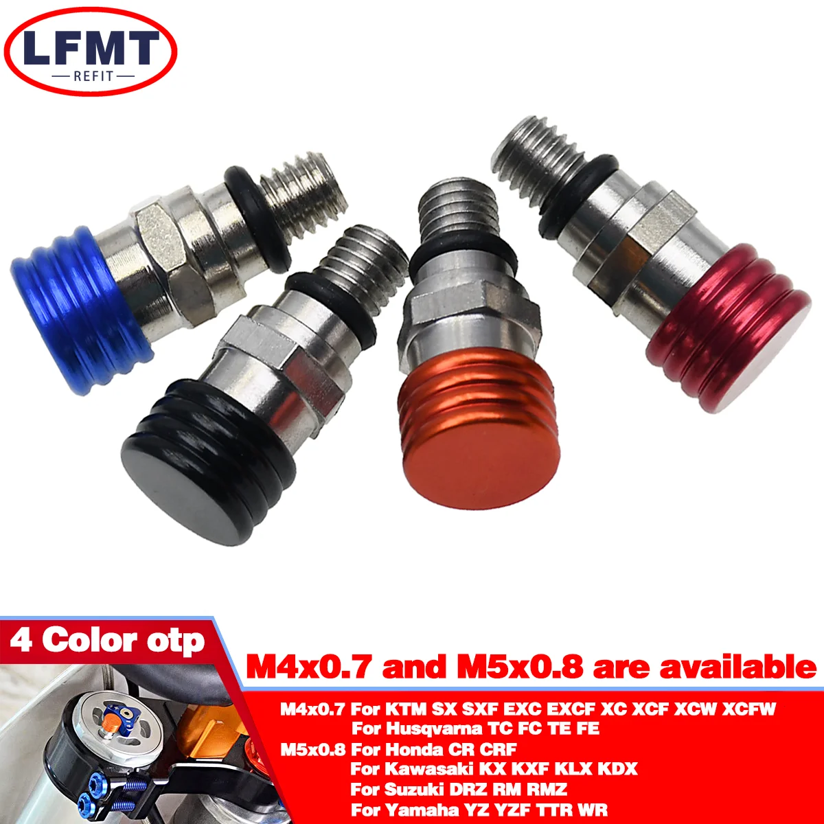 Motorcycle M4x0.7 Fork Air Bleeder Valves For Husqvarna FC TC TE FE SX 85 125 250 300 350 450 501 2014 2015 2016 2017 2018 2019
Motorcycle M4x0.7 Fork Air Bleeder Valves For Husqvarna FC TC TE FE SX 85 125 250 300 350 450 501 2014 2015 2016 2017 2018 2019