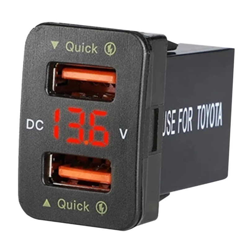 36W Fast Car Charger QC3.0 Dual USB Fast Charger with Red Voltage Waterproof Mobile Phone Charger for Toyota 40x22MM
36W Fast Car Charger QC3.0 Dual USB Fast Charger with Red Voltage Waterproof Mobile Phone Charger for Toyota 40x22MM