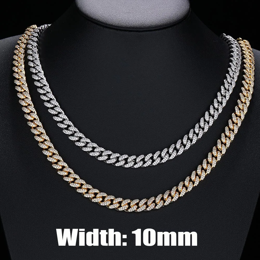 10mm Cuban Link Necklace Shining Iced Out 5A CZ Miami Men Women Boys Jewelry Bracelet Gifts 2-Row Cuban Chain with Full Diamonds
10mm Cuban Link Necklace Shining Iced Out 5A CZ Miami Men Women Boys Jewelry Bracelet Gifts 2-Row Cuban Chain with Full Diamonds