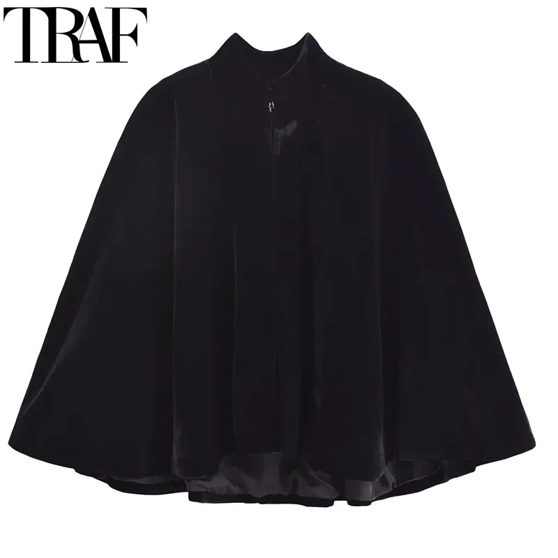 TRAF Cape Winter Coats For Women Velvet Cropped Black Jacket Demi-Season New In Coats Autumn Long Sleeve Elegant Coats Woman
TRAF Cape Winter Coats For Women Velvet Cropped Black Jacket Demi-Season New In Coats Autumn Long Sleeve Elegant Coats Woman