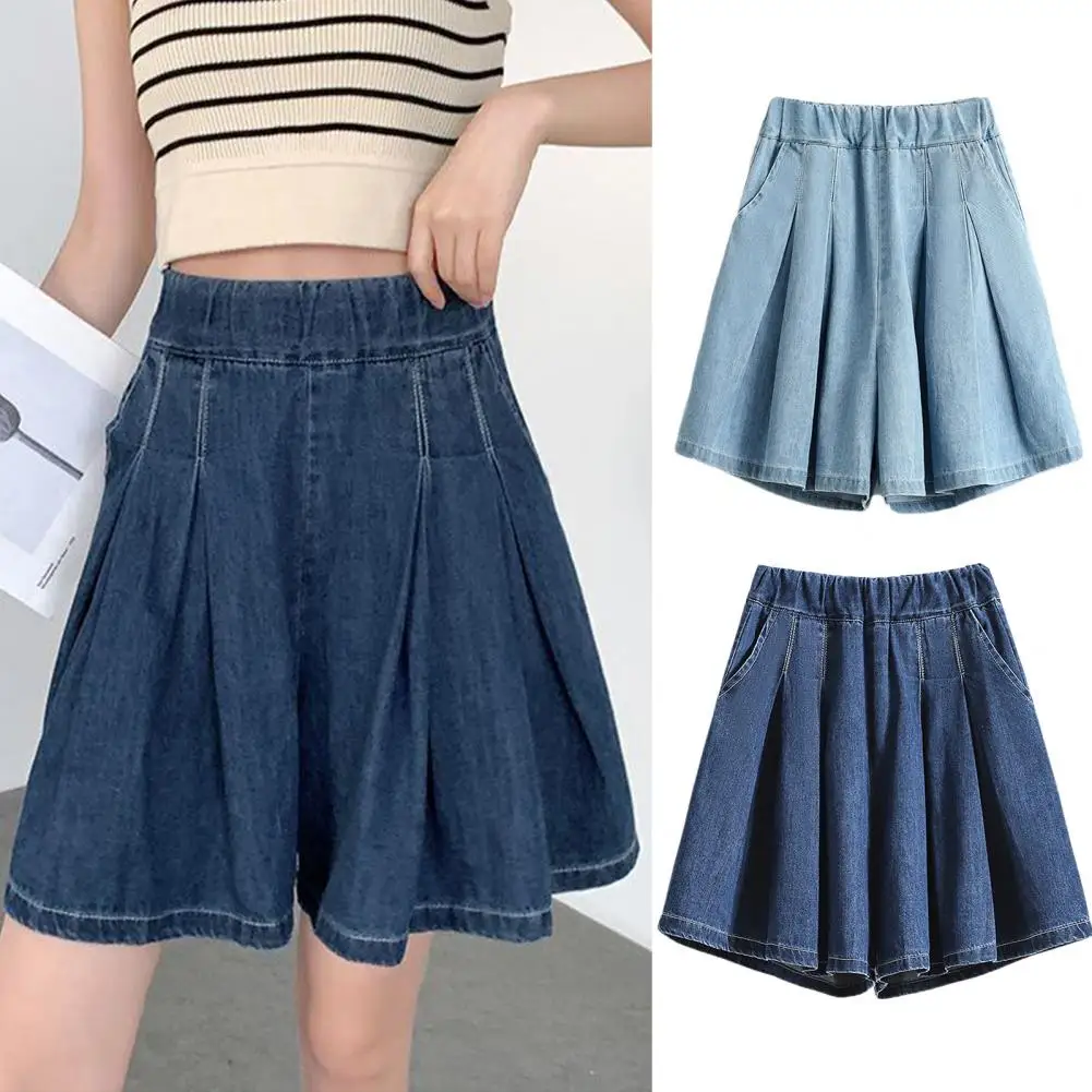 Women Shorts Stylish Women's High Waist Shorts with Elastic Waistband Pockets for Comfortable Versatile Fashion Looks Elastic
Women Shorts Stylish Women's High Waist Shorts with Elastic Waistband Pockets for Comfortable Versatile Fashion Looks Elastic