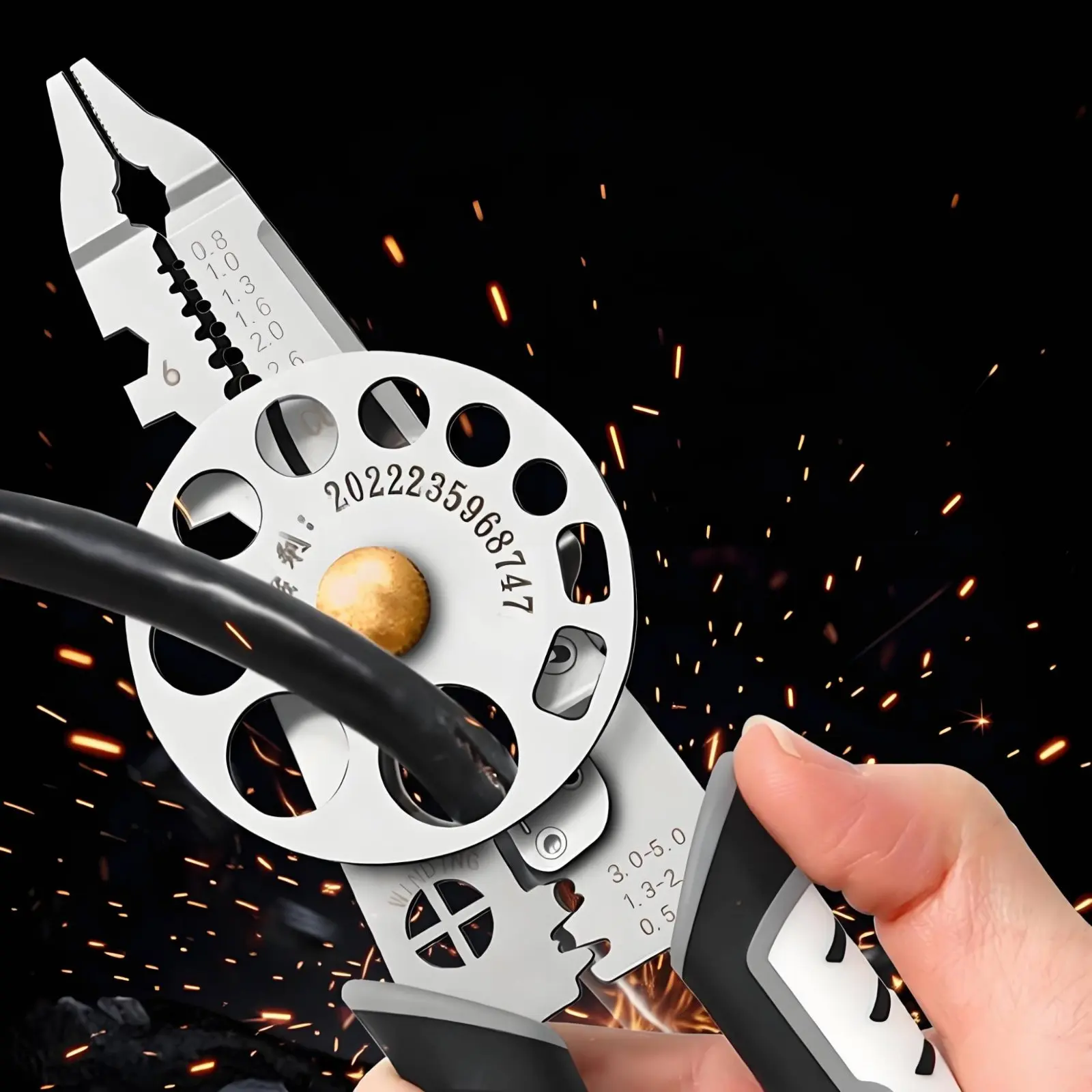 Wire Stripper Pliers Industrial Grade Wire Stripping Pliers Hand Tool Rotating Wheel Non-Slip Grip for Wiring Work
Wire Stripper Pliers Industrial Grade Wire Stripping Pliers Hand Tool Rotating Wheel Non-Slip Grip for Wiring Work
