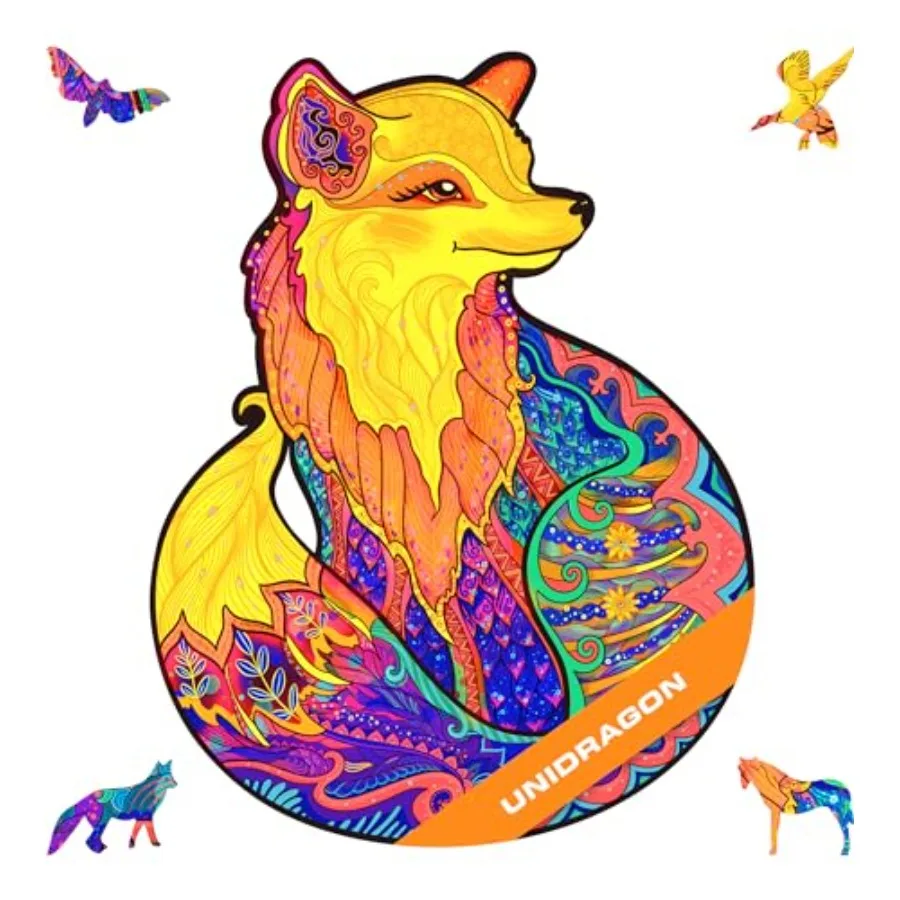 Wooden puzzle for adults, natural wood, brown, 332-piece fox-shaped jigsaw with intricate cutouts and elegant gift box
Wooden puzzle for adults, natural wood, brown, 332-piece fox-shaped jigsaw with intricate cutouts and elegant gift box