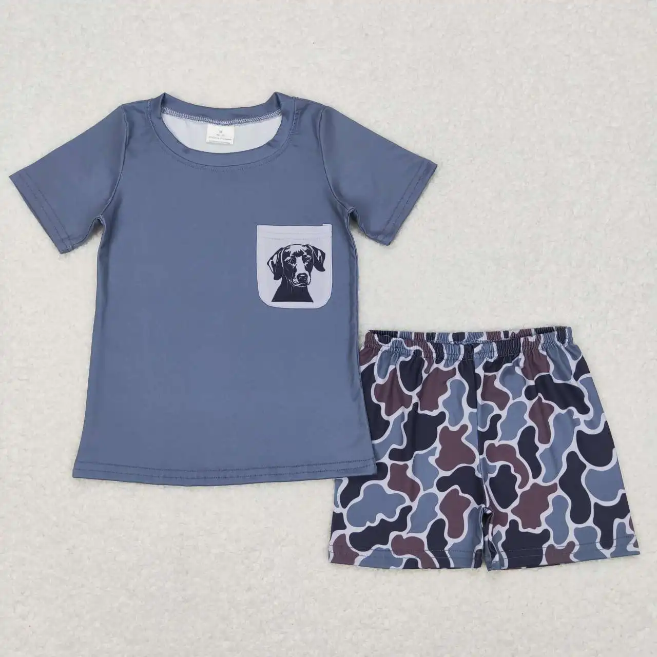 wholesale hot sale children's clothing baby boys clothes Puppy camouflage pocket gray-blue short-sleeved shorts boutique set
wholesale hot sale children's clothing baby boys clothes Puppy camouflage pocket gray-blue short-sleeved shorts boutique set