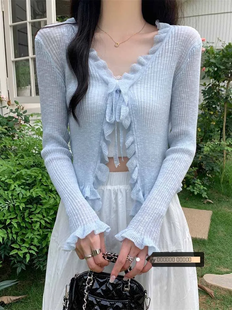 Женский вязаный тонкий кардиган с открытым передом, летняя новинка, защита от УФ-излучения, верхняя одежда, повседневный стиль
Женский вязаный тонкий кардиган с открытым передом, летняя новинка, защита от УФ-излучения, верхняя одежда, повседневный стиль