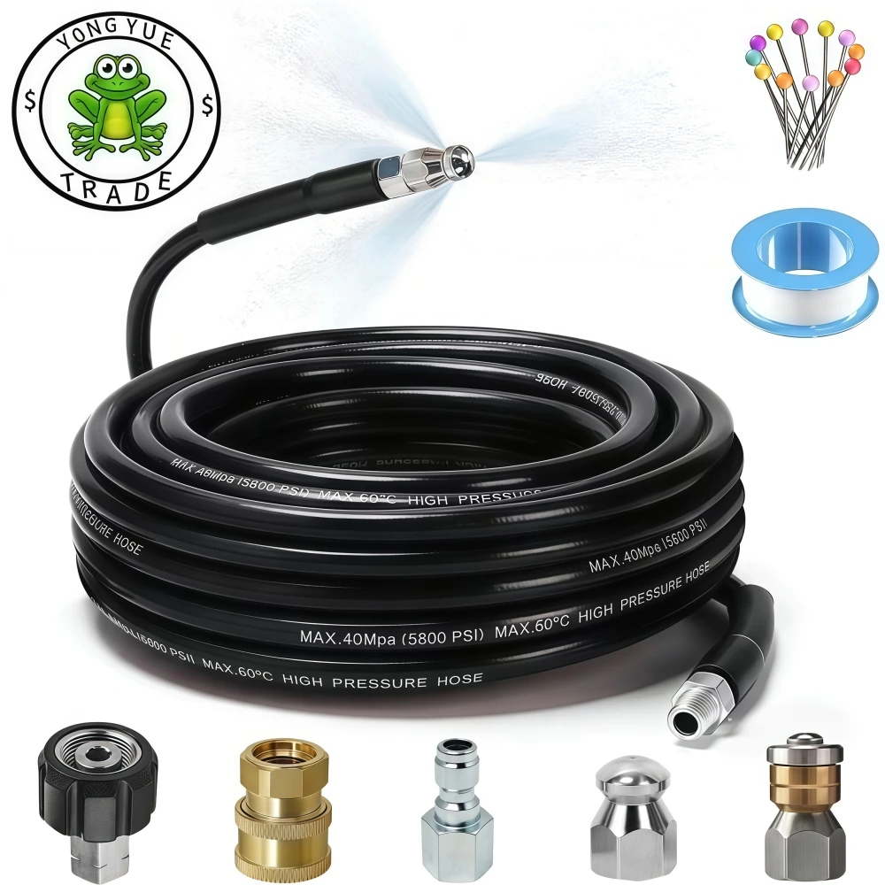 Sewer Drainage Cleaning Hose 5800psi Kink Resistant Hose Pressure Washer Sewer Jetter Kit 1/4Inch NPT Pipeline Cleaning Nozzle
Sewer Drainage Cleaning Hose 5800psi Kink Resistant Hose Pressure Washer Sewer Jetter Kit 1/4Inch NPT Pipeline Cleaning Nozzle