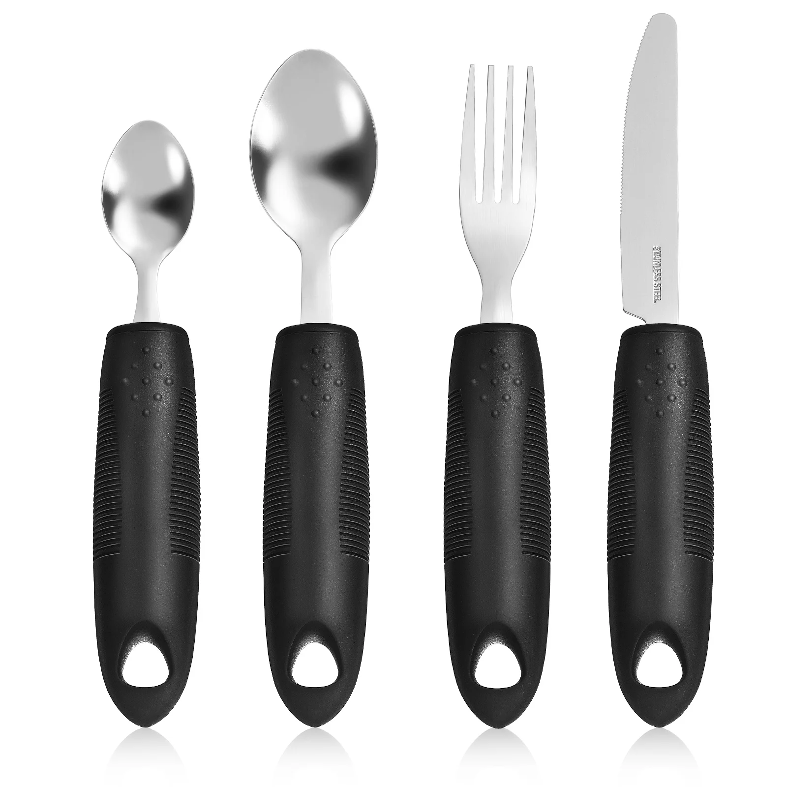 1 set Anti-shake Stainless Steel Elderly Utensils Black Handle Adaptive Tableware for Tremors Disabled People Eating Aids
1 set Anti-shake Stainless Steel Elderly Utensils Black Handle Adaptive Tableware for Tremors Disabled People Eating Aids