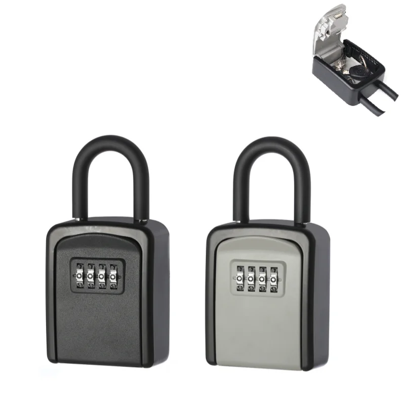 Zinc Alloy Hook Key Box 4 Digit Combination Password Safe Weatherproof Key Safe Security Storage Box