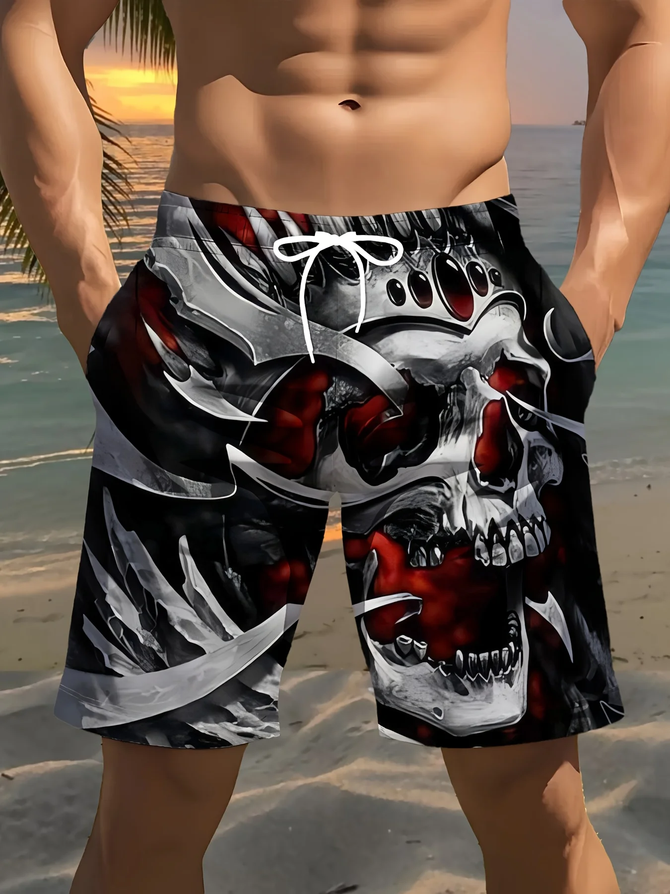 Men's 3D Skull Print Shorts, Perfect for Summer Vacations, Outdoor Activities, Beach Shorts, Quick-Drying Swim Trunks
Men's 3D Skull Print Shorts, Perfect for Summer Vacations, Outdoor Activities, Beach Shorts, Quick-Drying Swim Trunks
