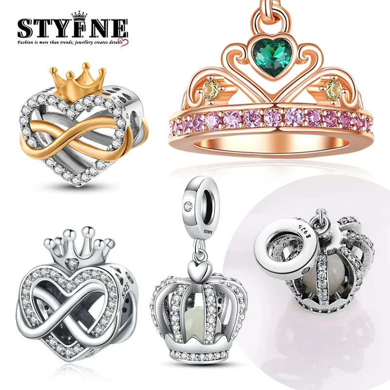 925 Sterling Silver Coloured Zirconium Crown Luminous Pendant Fit Charms Silver 925 Original Bracelet for Jewelry Making
925 Sterling Silver Coloured Zirconium Crown Luminous Pendant Fit Charms Silver 925 Original Bracelet for Jewelry Making