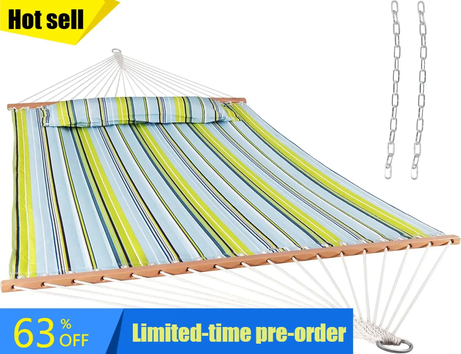 Hot sale!Sunnydaze Quilted Outdoor Hammock with Spreader Bars - Heavy-Duty 450-Pound Capacity Double Hammock for Outside - Blue
Hot sale!Sunnydaze Quilted Outdoor Hammock with Spreader Bars - Heavy-Duty 450-Pound Capacity Double Hammock for Outside - Blue