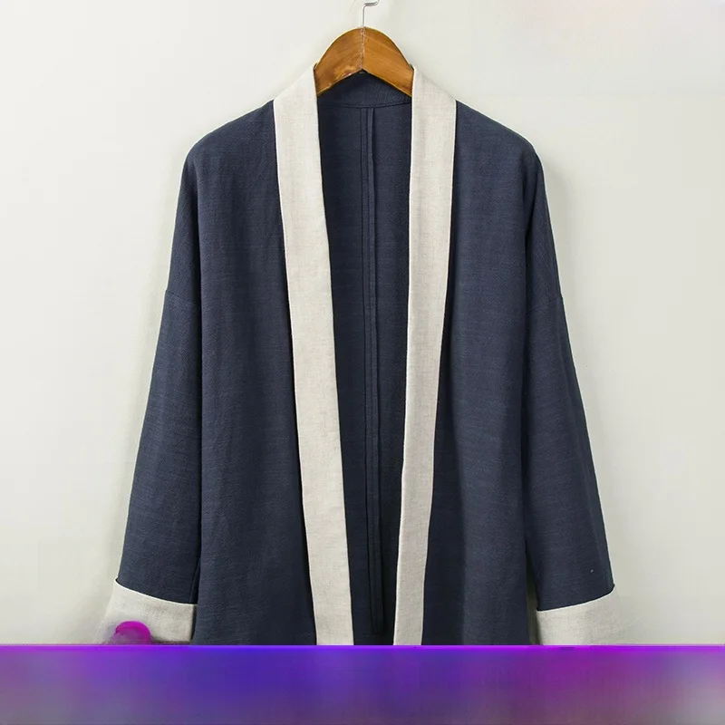 Мужское хлопково-льняное пальто в традиционном китайском стиле с длинными рукавами, осенняя модная верхняя одежда, двойной воротник, боковые карманы, ветрозащитное.
Мужское хлопково-льняное пальто в традиционном китайском стиле с длинными рукавами, осенняя модная верхняя одежда, двойной воротник, боковые карманы, ветрозащитное.