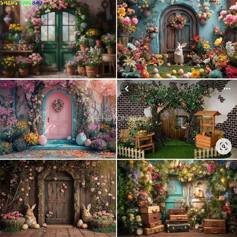 Colorful Easter Day Floral Photography Backdrop Doorway Eggs Bunny Pastel Whimsical Spring Garden Birthday Party Background HF35
Colorful Easter Day Floral Photography Backdrop Doorway Eggs Bunny Pastel Whimsical Spring Garden Birthday Party Background HF35