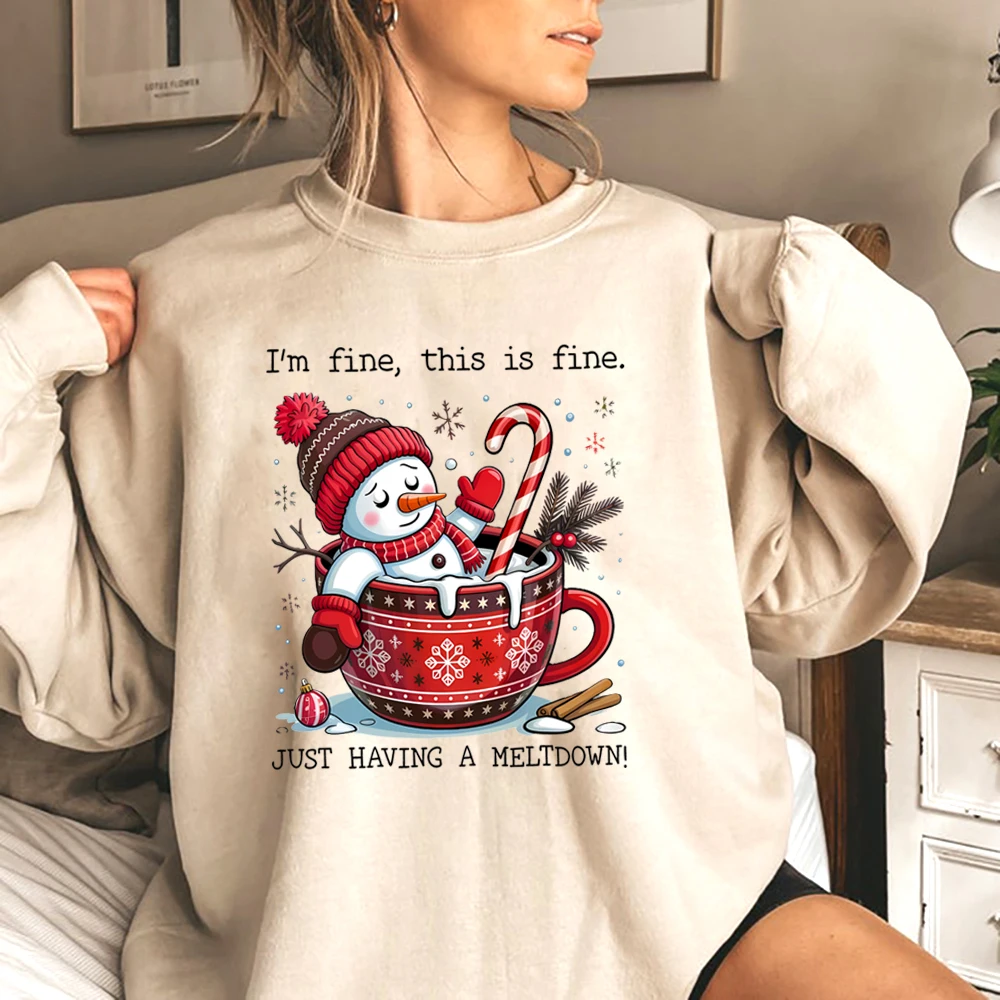 Толстовка I'm Fine This Is Fine Just Having A Meltdown с забавной цитатой, милая толстовка со снеговиком, рубашка с Рождеством, кофейные толстовки
Толстовка I'm Fine This Is Fine Just Having A Meltdown с забавной цитатой, милая толстовка со снеговиком, рубашка с Рождеством, кофейные толстовки