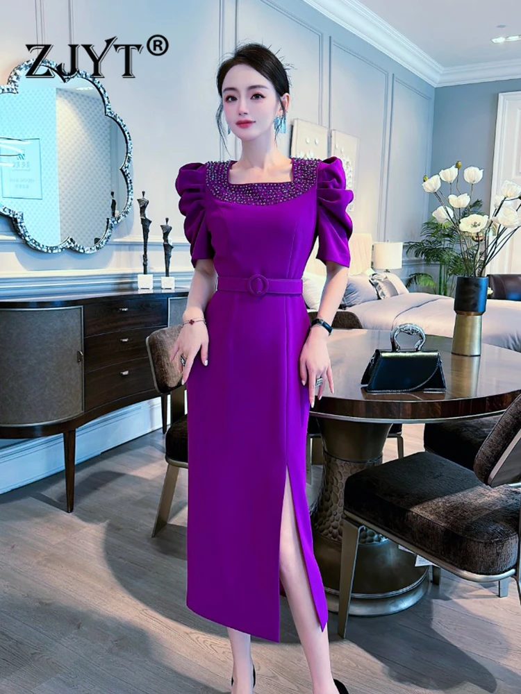 ZJYT Luxury Beading Red Special Events Party Dresses for Women Evening Prom Midi Vestido Fiesta Elegant Square Collar Purple
ZJYT Luxury Beading Red Special Events Party Dresses for Women Evening Prom Midi Vestido Fiesta Elegant Square Collar Purple