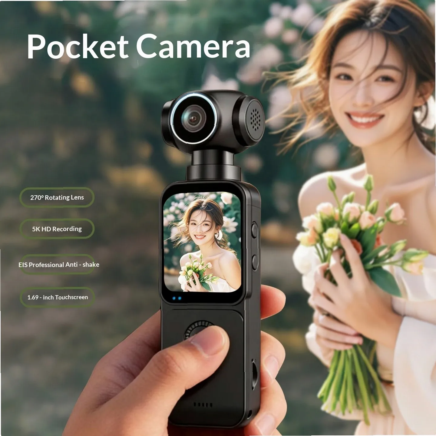 Portable Pocket Gimbal Camera with Anti-Shake, HD Digital Action Camera for Vlogging
Portable Pocket Gimbal Camera with Anti-Shake, HD Digital Action Camera for Vlogging