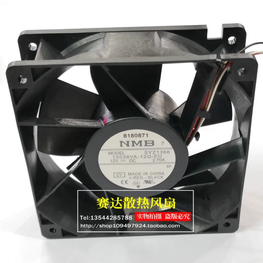 New NMB-MAT 12038 12V 2.7A 12038VA-12Q-EU cooling fan 120*120*38mm 
New NMB-MAT 12038 12V 2.7A 12038VA-12Q-EU cooling fan 120*120*38mm