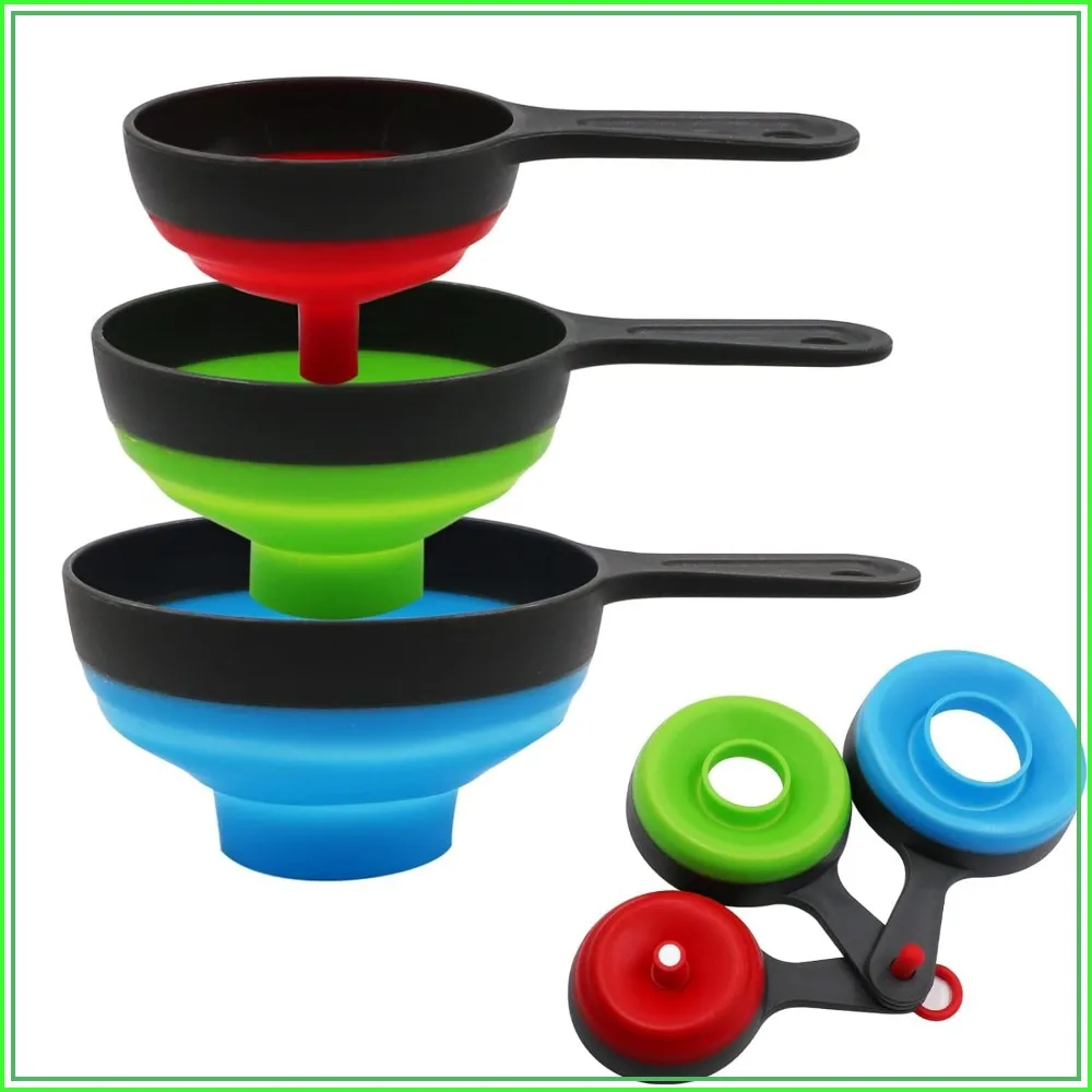 Collapsible Silicone Funnels Set of 3 for Canning, Wide Mouth & Regular Jars, Kitchen Accessories for Jam, Juice, Spices
Collapsible Silicone Funnels Set of 3 for Canning, Wide Mouth & Regular Jars, Kitchen Accessories for Jam, Juice, Spices