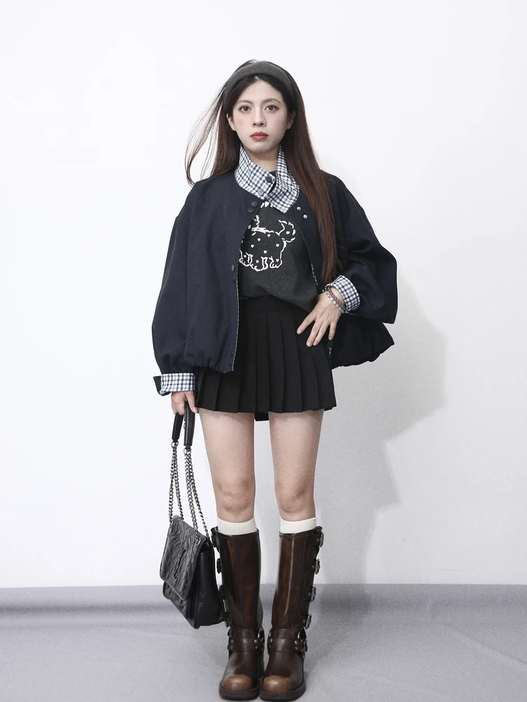 Женская куртка в корейском стиле с крупным клетчатым узором и цветными вставками, осенняя, ветрозащитная, свободного кроя, D457
Женская куртка в корейском стиле с крупным клетчатым узором и цветными вставками, осенняя, ветрозащитная, свободного кроя, D457