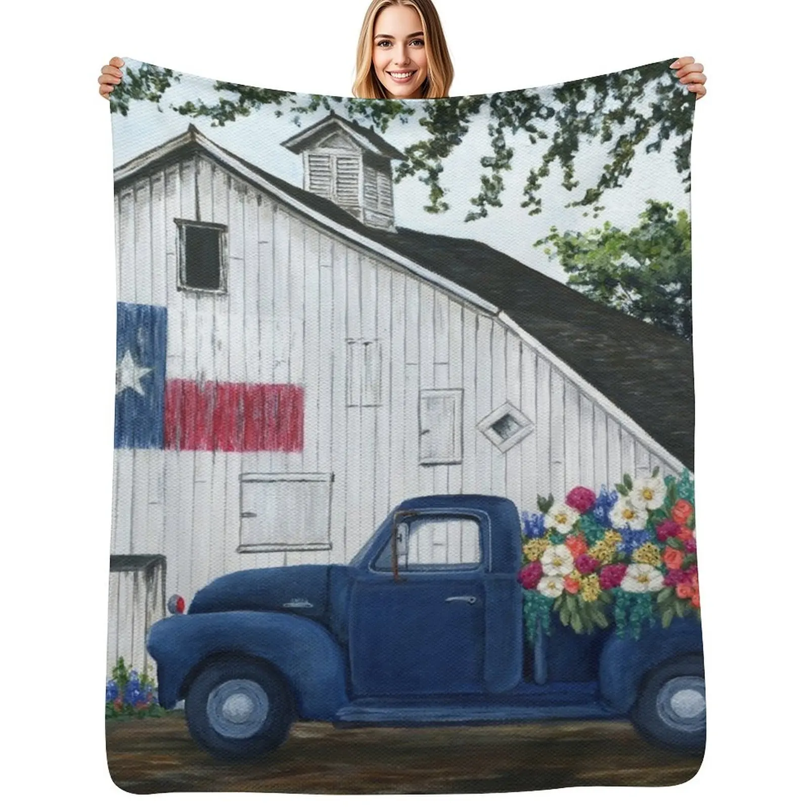Texan Flower Farm Truck Throw Blanket Multi Purpose Soft Warm Blanket for Home Travel
Texan Flower Farm Truck Throw Blanket Multi Purpose Soft Warm Blanket for Home Travel