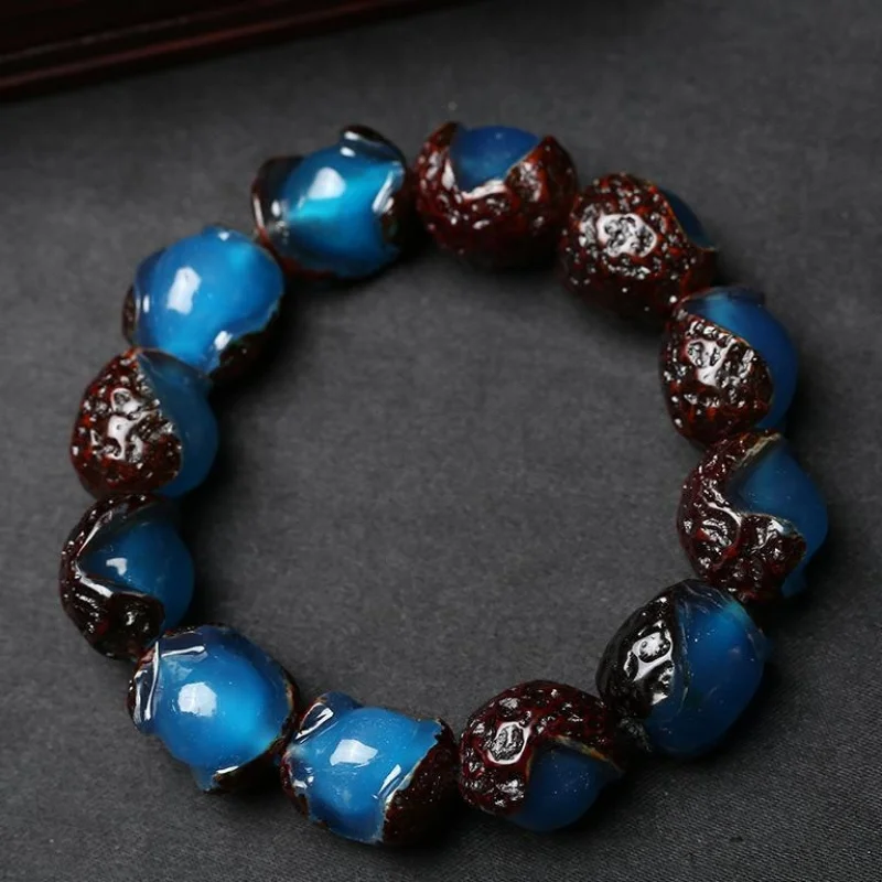 Authentic second-generation with old skin, unisex blue amber bracelet
Authentic second-generation with old skin, unisex blue amber bracelet