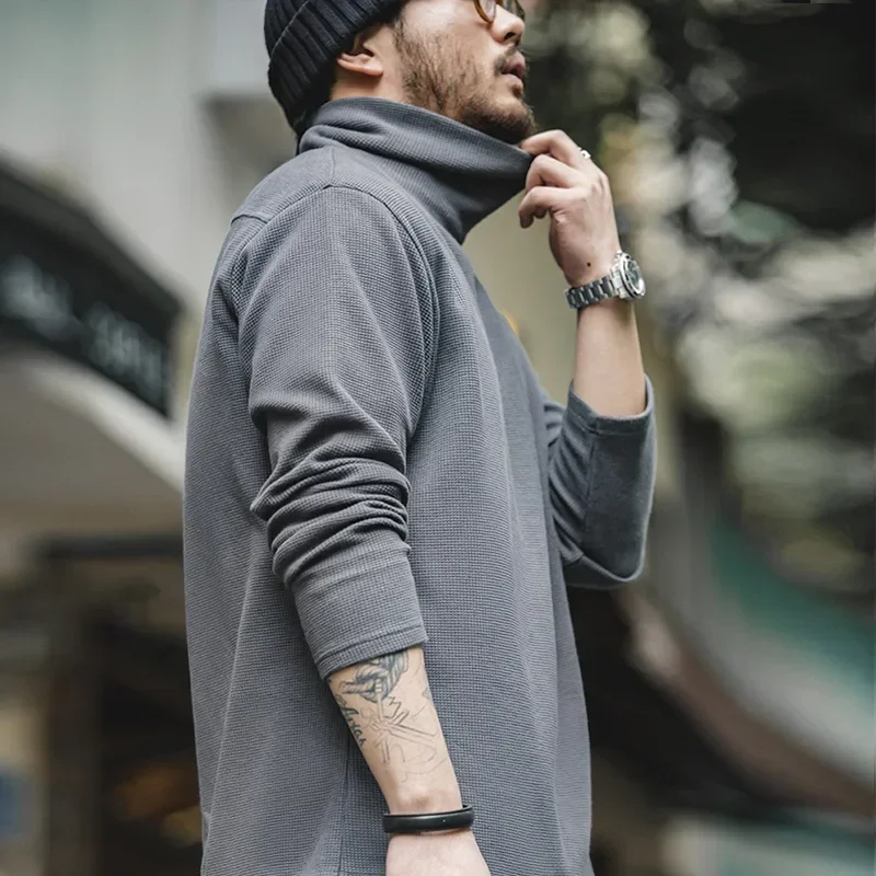 American Style Leisure Multi-color Men Waffle Knit Sweatshirt. High-necked Long-sleeved T-shirt Base Layer with Warmth Retention
American Style Leisure Multi-color Men Waffle Knit Sweatshirt. High-necked Long-sleeved T-shirt Base Layer with Warmth Retention